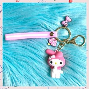 Melody Pink Kawaii Wristlet Charm Lobster Clasp Keychain